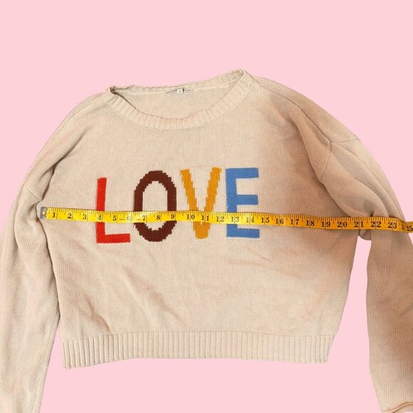 💕 Z SUPPLY “LOVE” Embroidered Cotton Knit Sweater (Size L) - Picture 3 of 7